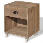 Vidaxl table de chevet bois massif marron