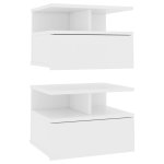 Vidaxl tables de chevet flottantes 2 pcs blanc 40x31x27 cm agglomr