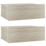 Vidaxl tables de chevet flottantes 2 pcs ch�ne sonoma 40x30x15 cm