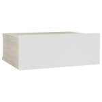 Vidaxl table de chevet flottante blanc et chne sonoma 40x30x15 cm