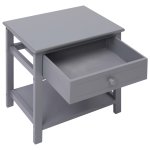 Vidaxl table de chevet gris 40x29x42 cm bois de paulownia