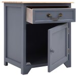 Vidaxl table de chevet gris et marron 40x30x50 cm bois de paulownia