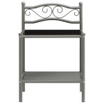 Vidaxl table de chevet gris et noir 43x33x65 cm mtal et verre