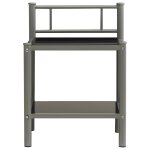 Vidaxl table de chevet gris et noir 45x34, 5x60, 5 cm mtal et verre