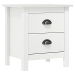 Vidaxl tables de chevet hill range 2 pcs blanc 46x35x49, 5cm pin solide