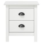 Vidaxl table de chevet hill range blanc 46x35x49, 5 cm pin solide