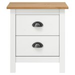 Vidaxl table de chevet hill range blanc 46x35x49, 5 cm pin solide
