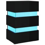 Vidaxl table de chevet � led noir brillant 45x35x67 cm agglom�r�