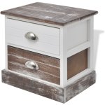 Vidaxl table de chevet marron et blanc