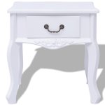 Vidaxl table de chevet mdf blanc