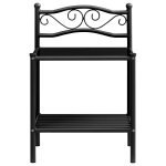 Vidaxl table de chevet noir 43x33x65 cm mtal et verre