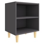 Vidaxl table de chevet avec pieds en bois gris 40x30x50 cm