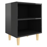 Vidaxl table de chevet avec pieds en bois noir brillant 40x30x50 cm