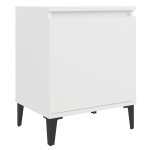 Vidaxl table de chevet avec pieds en mtal blanc 40x30x50 cm