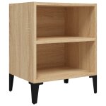 Vidaxl table de chevet avec pieds en mtal chne sonoma 40x30x50 cm