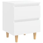 Vidaxl tables de chevet avec pieds en pin 2 pcs blanc 40x35x50 cm