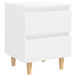 Vidaxl tables de chevet pieds en pin 2 pcs blanc brillant 40x35x50 cm