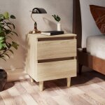 Vidaxl tables de chevet pieds en pin 2 pcs chne sonoma 40x35x50 cm