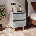 Vidaxl tables de chevet pieds en pin 2 pcs gris béton 40x35x50 cm Vidaxl tables de chevet pieds en pin 2 pcs gris béton 40x35x50 cm