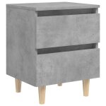 Vidaxl table de chevet avec pieds en pin gris bton 40x35x50 cm