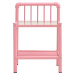 Vidaxl table de chevet rose / transparent 45x34, 5x62, 5 cm m�tal et verre