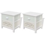 Vidaxl table de chevet en style fran�ais 2 pcs bois