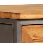 Vidaxl table de chevet teck recycl et acier 40 x 30 x 50 cm