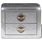 Vidaxl table de coin avec 2 tiroirs vintage style d'aviation