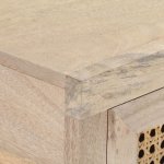 Vidaxl table console 100x35x76 cm bois de manguier et canne naturelle