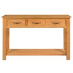 Vidaxl table console 110x35x75 cm bois de ch�ne solide