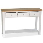 Vidaxl table console 118 x 35 x 77 cm bois de chêne massif Vidaxl table console 118 x 35 x 77 cm bois de chêne massif