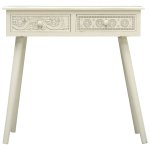 Vidaxl table console avec 2 tiroirs gris sculpt 80x40x77, 8 cm bois