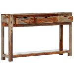 Vidaxl table console avec 3 tiroirs 120x30x75 cm bois massif de sesham