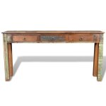 Vidaxl table console avec 3 tiroirs bois recycl