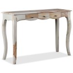 Vidaxl table console et 3 tiroirs bois de sesham massif 110x40x76 cm