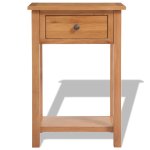 Vidaxl table console 50 x 32 x 75 cm bois de chne massif