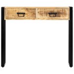 Vidaxl table console 90 x 30 x 75 cm bois de manguier massif