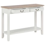 Vidaxl table console blanc 110x35x80 cm bois