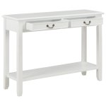 Vidaxl table console blanc 110x35x80 cm bois