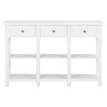 Vidaxl table console blanc 120x30x76 cm mdf