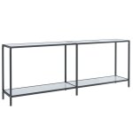Vidaxl table console blanc 200x35x75, 5 cm verre tremp