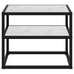 Vidaxl table console blanc 50x40x40 cm verre tremp