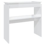 Vidaxl table console blanc brillant 80x30x80 cm agglomr