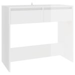 Vidaxl table console blanc brillant 89x41x76, 5 cm acier