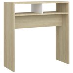 Vidaxl table console blanc et chne sonoma 78x30x80 cm agglomr