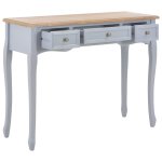 Vidaxl table de console et coiffeuse avec 3 tiroirs gris