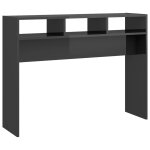 Vidaxl table console gris brillant 105x30x80 cm agglomr