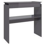 Vidaxl table console gris brillant 80x30x80 cm agglomr
