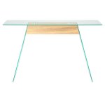 Vidaxl table console mdf et verre 120 x 30 x 76 cm couleur de chne
