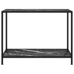 Vidaxl table console noir 100x35x75 cm verre tremp